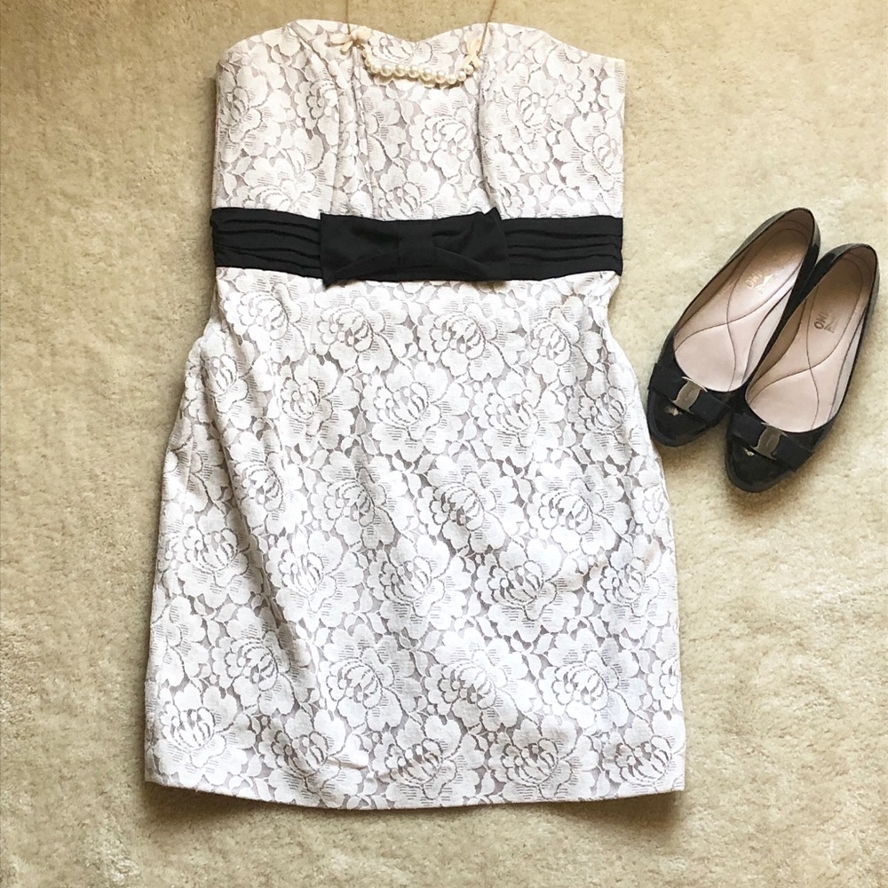 HM strapless lace cocktail prom graduation dress
